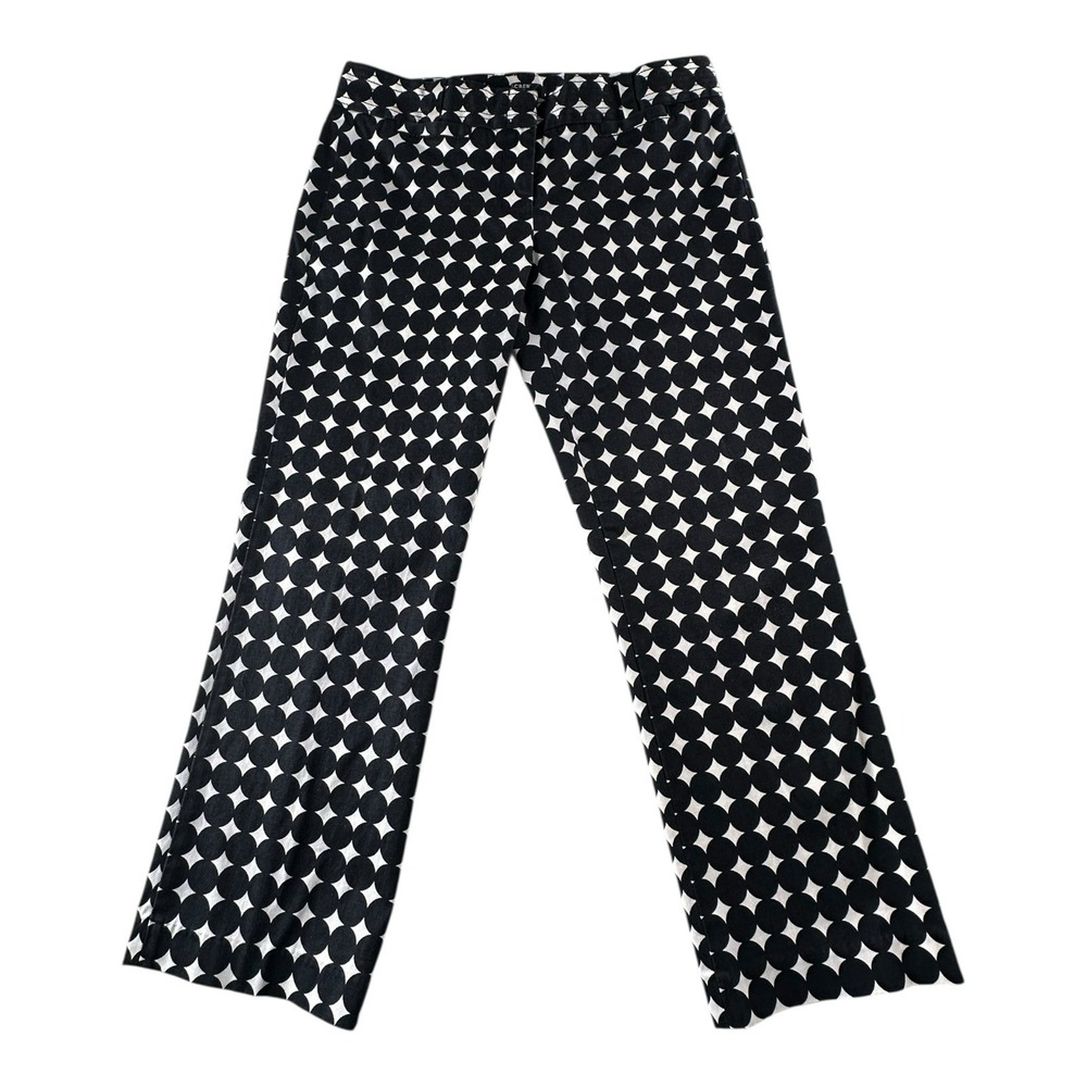 J CREW City Fit Black White Polka Dot Stretch Capri Pants Size 4